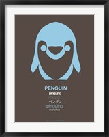 Framed Blue Pinguin Multilingual