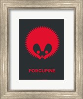 Framed Dark Red Porcupine Multilingual