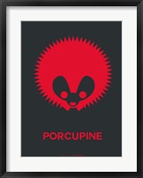 Framed Dark Red Porcupine Multilingual