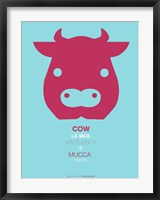 Framed Red Cow Multilingual