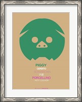 Framed Green Piggy Multilingual