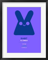 Framed Purple Rabbit Multilingual