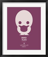 Framed Purple Bird Multilingual