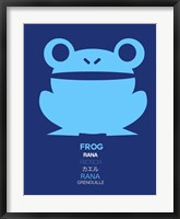 Framed Blue Frog Multilingual