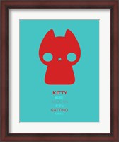 Framed Red and Blue Kitty Multilingual
