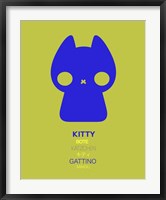 Framed Blue Kitty Multilingual