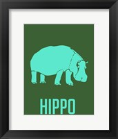 Framed Hippo Blue