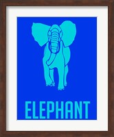 Framed Elephant Blue