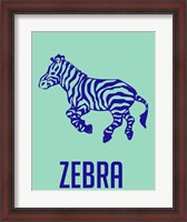 Framed Zebra Blue