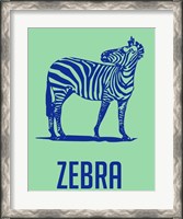 Framed Zebra Blue and Green