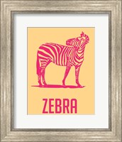 Framed Zebra Red and yellow