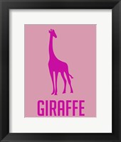 Framed Giraffe Pink