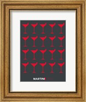 Framed Martini Lover Red & Grey