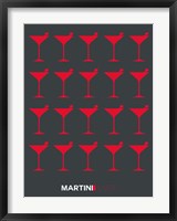 Framed Martini Lover Red & Grey