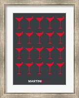 Framed Martini Lover Red & Grey