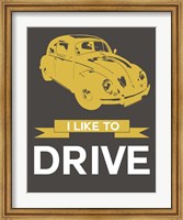 Framed I Like to Drive Beetle 1