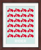 Framed Vespa Rider Red
