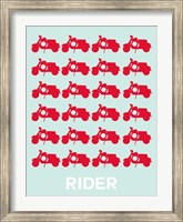 Framed Vespa Rider Red