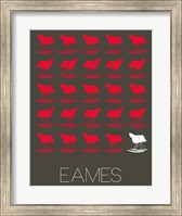 Framed Eames Red Rocking Chair