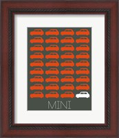 Framed Orange Mini Cooper