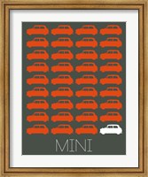 Framed Orange Mini Cooper