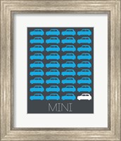 Framed Blue Mini Cooper