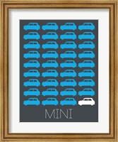 Framed Blue Mini Cooper