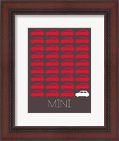 Framed Red Mini Cooper