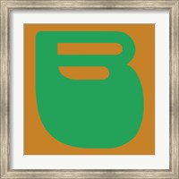 Framed Letter B Green