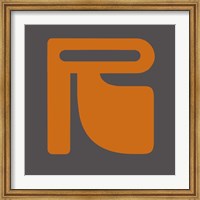 Framed Letter R Orange