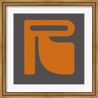Framed Letter R Orange