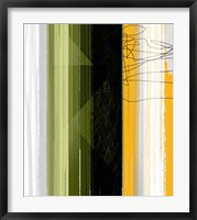 Framed Abstract Green and Yellow