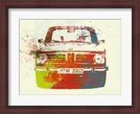 Framed BMW 2002 Front Watercolor 2