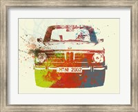 Framed BMW 2002 Front Watercolor 2