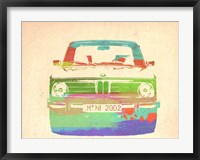 Framed BMW 2002 Front Watercolor 3