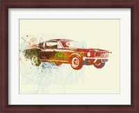Framed Ford Mustang Watercolor