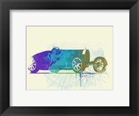 Framed Bugatti Type 35 R Watercolor