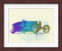 Framed Bugatti Type 35 R Watercolor