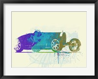 Framed Bugatti Type 35 R Watercolor