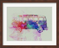 Framed VW Bus Watercolor