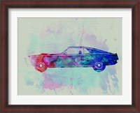 Framed Ford Mustang Watercolor 1