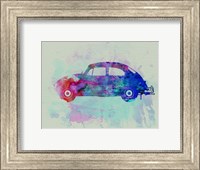 Framed VW Beetle Watercolor 1