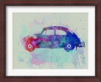 Framed VW Beetle Watercolor 1