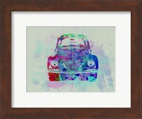 Framed VW Beetle Watercolor 2