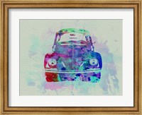 Framed VW Beetle Watercolor 2
