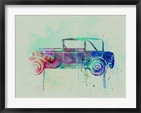 Framed Old car watercolor