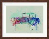 Framed Old car watercolor
