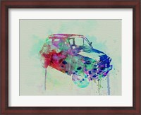 Framed Fiat 500 Watercolor