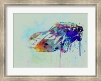 Framed Corvette watercolor