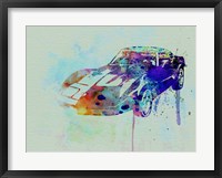 Framed Corvette watercolor